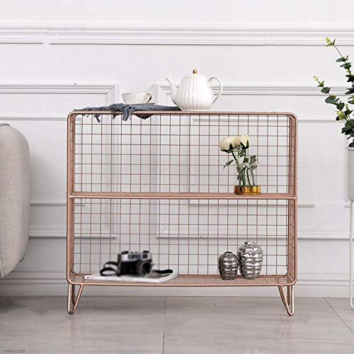 WLCNYL Libreria per Soggiorno, Camera da Letto, libreria/Telaio in Ferro battuto, scaffale portaoggetti Multistrato, Oro Rosa