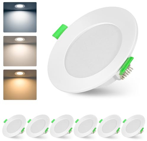 Lichtlord Einbaustrahler LED 10er Set,7W LED Spots 230V mit Einstellbarer Farbtemperatur,Ø75-90mm,Deckenspots Aluminium für Wohnzimmer Küche Schlafzimmer Bad (Dimmen und Farbeinstellung schalten)