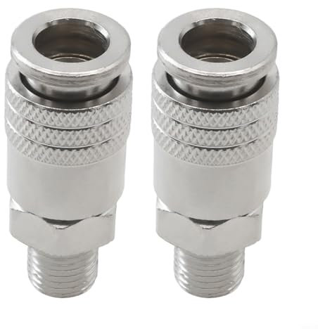 Aprilsunnyzone Lot de 2 raccords pneumatiques à filetage mâle G1/4, pour compresseur d'air, connecteur rapide standard européen, simple à utiliser, connecteur de couplage rapide