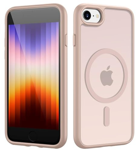 HGH Coque magnétique, Etui Telephone, Etui pour Téléphone Portable pour iPhone SE 3/2 (2022/2020), pour iPhone 8/7 - Compatible avec MagSafe -Rose