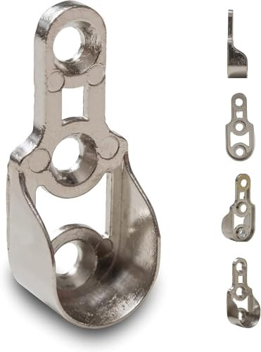 IPEA Reggitubi Laterale per Bastone di Armadio, Guardaroba, Mobili, 10 Pz, Reggi Tubi in Zama Nichelato per Aste Appendiabiti, Supporto Sostegno Fissaggio Asta per Bastoni da 15 mm