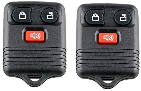 2Pcs Black Key Fob Remote Control with CR2032 Batteries for Ford Lincoln Mazda Vehicles
