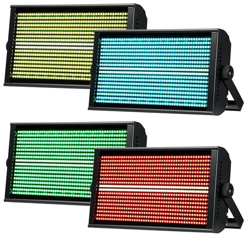 BETOPPER 260W LED Matricielle Lumières Stroboscope RGBW 4-en-1 Jeu de Lumiere Stroboscope Lavage et Mouvement Lumiere Soiree pour DJ Bar Fête (4PCS)