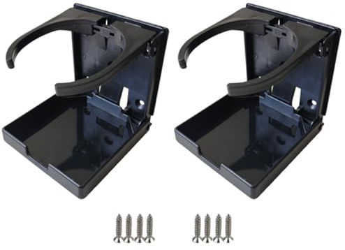 2pcs Car Cup Holder, Adjustable Folding Drink Holders Wall Mounted Drink Holder 60-100MM Size with Screws for Truck RV Van Boat Camper Caravan for Cups Cans Bottles Glasses