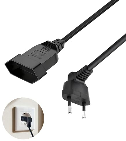 Pevlkawr Cavo Di Prolunga Piatto Spina Europea 2,5 a 250 V Prolunga Elettrica Mini Prolunga Elettrica Per Elettrodomestici,tv, Pc,lampada, Spina Di Ricarica 0,3 M