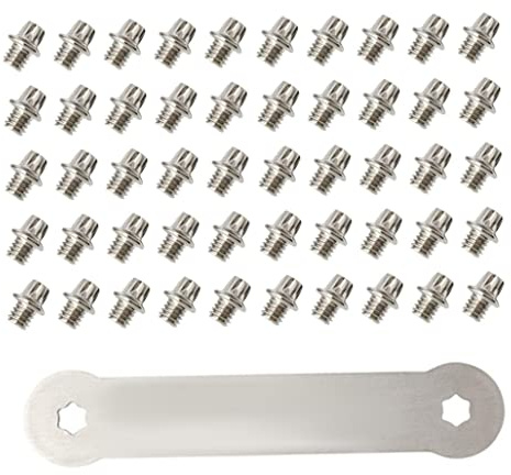 Peosaard Clavo de Pasador de Pedal de Acero Inoxidable, Tornillos de Pedal de Bicicleta, Tornillo de Bicicleta de Carretera Antideslizante de Acero Inoxidable, 51 Piezas, Pernos de Carretera MTB