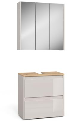 Vicco Badmöbel-Set Majest, Cashmere, 60.1 cm | besteht aus Badspiegel und Waschbeckenunterschrank