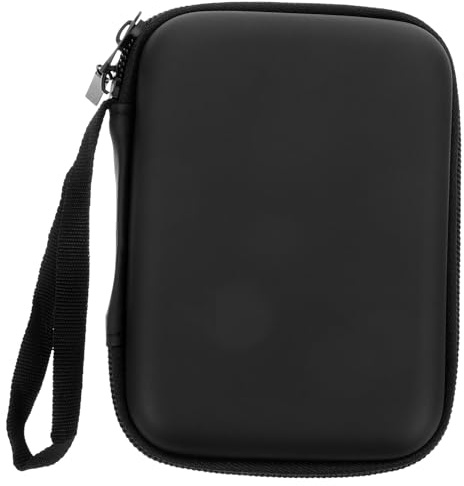 Blutzuckermessgerät Tasche mit Reißverschluss, PU und Futter | Aufbewahrungsetui für Zuhause und Handtasche, mit Elastischen Bändern, Schwarz, für Messgerät und Tupfer