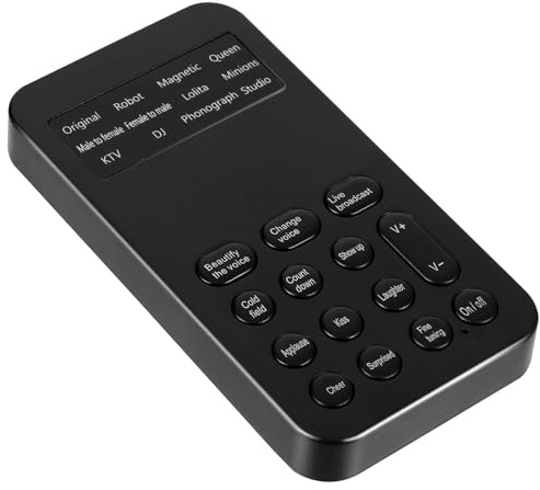 Scheda Audio Esterna Mini 8 Effetti, Abs Nero, Voce Chiara | Telefono e Computer, Regolazione Fine, Suono Portatile, Intrattenimento e Scherzi