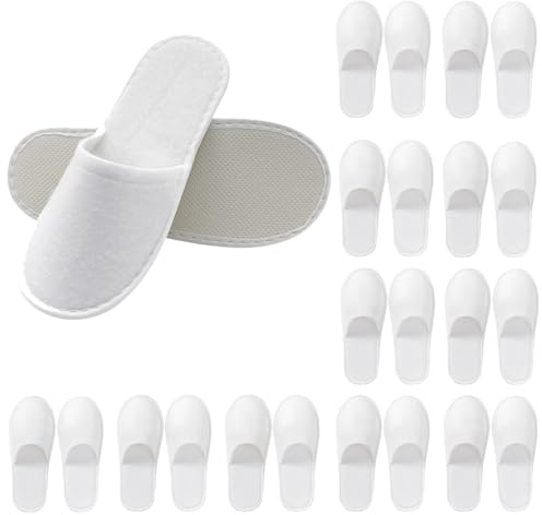 CUEMOON 12 Paia Ciabatte Ospiti, Set Monouso Unisex per Albergo Casa Viaggio Bagno, antofole da spugna, per Ospiti per Viaggi in Hotel e Spa