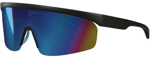 BEZLIT Sport Sonnenbrille Herren Damen verspiegelt UV Protect Fahrradbrille Radbrille Freizeitbrille für Biken Skaten Outdoor (Black Blue)