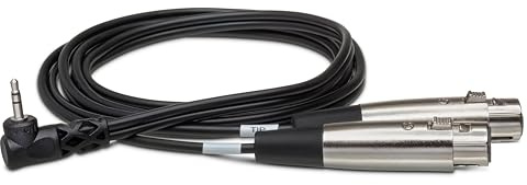 Hosa CYX401F Câble mini jack 3.5mm coudé / 2x XLR femelle - 30cm