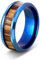 Akitsune Byakko Ring | Damen Herren Holz Edelstahl Designer Carbid Blau-Holz - US 6