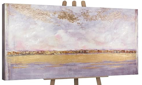 YS-Art Abstrakt Stil Acrylbild Sonnenschein warm Kunstwerke gerahmt