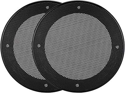 214 Rejillas de Altavoz, 2 Piezas de Acero Laminado en frío de Metal de 4 Pulgadas + ABS Subwoofer Grill Protector de Cubierta Decorativa de Altavoz,Negro(Negro + Negro)