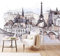 Papier Peint Chambre Enfant Tour Eiffel, Paris, France 350X250Cm 3D Poster Wallpaper Géant Photo Mural Intissé Autocollant Tableaux Muraux Salon Chambre Décoration