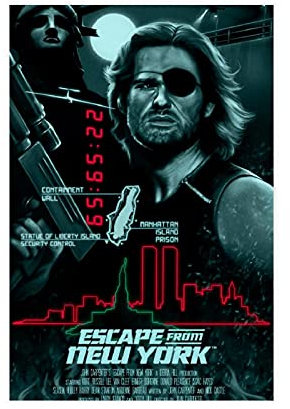 Filmposter Escape from New York 15, Leinwand, Schlafzimmer, Dekoration, Sport, Landschaft, Büro, Raumdekoration, Geschenk, 40 x 60 cm