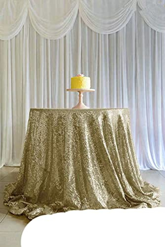 Nappe Ronde à Paillettes Or Rose Nappe à Paillettes sur la décoration de la Table pour Le dîner Nappe d'anniversaire de mariage-530-Matter Gold, 50x72in-125x180cm