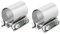 DOCAS Ø 51 mm x 76.2 mm lunghezza Morsetto per tubo di scarico, morsetto per fascia di giunzione per tubo di scarico in acciaio inossidabile universale per auto (2 pezzi)