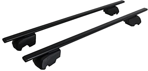 OMAC Dachträger Grundtäger kompatibel mit Kia NIRO 2016-2022 Metall 75kg Schwarz 2tlg Geschlossene Reling für Fahrradträger, Dachboxen, Skiträger Abschließbar