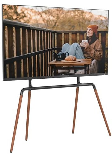 ProMounts - Supporto moderno per TV da 42-75 pollici, LED, LCD, OLED, Plasma, piatto e curvo, 4 gambe, supporto moderno per TV da studio, supporta fino a 45 kg, max VESA 600 x 400