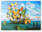 KWAY Salvador Dali Wandkunst - Schiff Mit Schmetterling Segel Leinwand Kunstdruck - Surrealistische Malerei - Wanddekoration für Schlafzimmer, Ästhetisches Poster