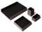 eglooh - Minerva - Schreibtisch Set Leder Dunkel Braun - Schreibtisch Zubehör mit 4 Stücken: Taschenleerer, Stiftehalter, Ablagefächer, Visitenkartenhalter - Made in Italy