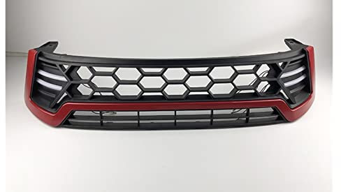 Grill Front Racing Grill for Toyota for Hilux for Revo 2016 2017 2020 Accessories with LED for Raptor Grille Cover Black Grille Frontgrill (Color : Rot)