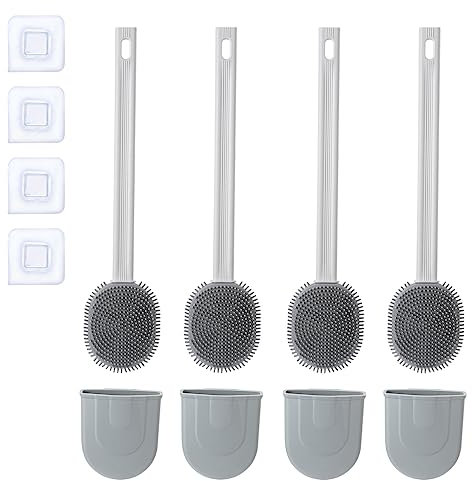 Klobürste, Funnydin 4 Pack Toilettenbürsten & Halter, Keine Haare verheddern Probleme, Deep Cleaner WC Bürste für Badezimm,Toilet Brush