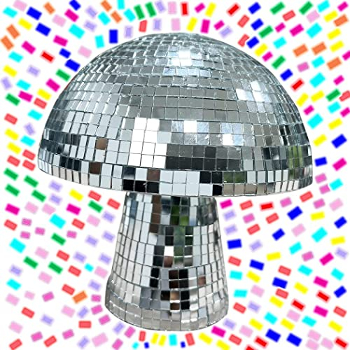 Pilz Disco Kugel,Silber Disco Kugel,Spiegel Pilz Disco Kugel,Disco Spiegel-Glitzer Kugel,Silber Reflektor Glitzer Disco Kugel,Spiegel Disco Kugel Dekoration für Zuhause Partyzubehör Bühnenrequisiten