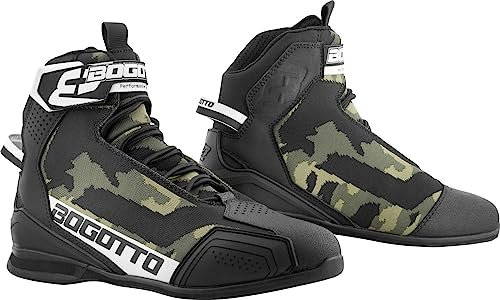 Bogotto Tokyo Camo perforierte Motorrad Schuhe, camouflage, 39
