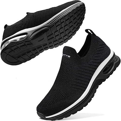 Littleplum Damen Slip On Sneaker Memory Foam Turnschuhe Sportschuhe Bequeme Schlupfschuhe Fitness Laufschuhe Walking Schuhe,A Schwarz Weiß,41 EU