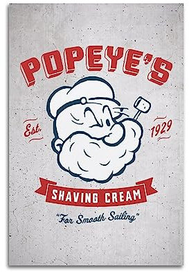 VZRSQZK Animiertes Popeye Barbershop-Poster, dekoratives Gemälde, Leinwand-Wandposter und Kunstdruck, modernes Familienschlafzimmer-Dekor-Poster, 60 x 90 cm