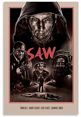 SAW Horror-Film-Poster, dekoratives Gemälde, Leinwand-Wandposter und Kunstdruck, modernes Familienschlafzimmer-Dekor-Poster, 40 x 60 cm