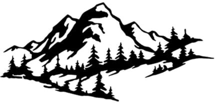 ZALTAS Arte della parete di montagna in metallo, decorazione della parete di montagna, arredamento per la casa Scena della montagna Natura Arte della parete, aletti per la black-45cm