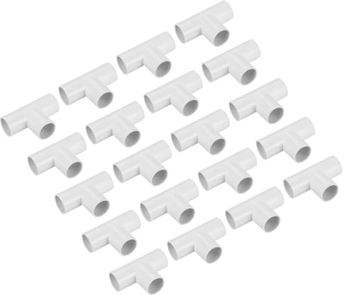 sourcing map Raccordo a T in PVC, 20 mm, 3 vie, per tubo elettrico, confezione da 20