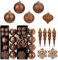 50 Stück Weihnachtsdeko Weihnachtskugeln, Bruchsiche Braune Christbaumkugeln Ornamente Weihnachtsbaumschmuck für Weihnachtsbaum Weihnachtsdekoration