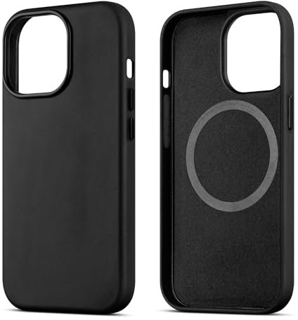 maogoam for iPhone 13 Pro Max Case Leather, Genuine Crazy Horse Leather Case for iPhone 13 Pro Max 6.7,Compatible with MagSafe, Indiana-Jones Style, Black