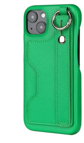 HUUMAGIC Lederhülle mit Handschlaufe für iPhone 11 12 13 14 15 Pro Max, luxuriöse Kartenschutzhülle, lv, für iPhone 15