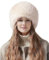 Lina & Lily Mütze Damen Winter aus Kunstfell (Beige)