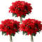 6 Pack Artificial Christmas Poinsettia Flowers Bouquets Outdoor Indoor Decorations 35cm XMAS Faux Red Poinsettia Flowers Bushes with 7 Stems 42pcs Poinsettia Flowers for Porch Pot Vase Window Box