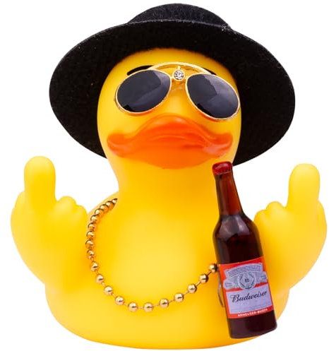 Mwmoeen Gummi Ente Auto Armaturenbrett Dekorationen Ente Auto Ornamente mit Top Hat Sonnenbrille Nette Prop für Auto Zubehör, Party Auto Dekoration Geburtstag Geschenk
