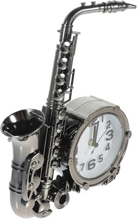 Zerodeko Wecker Im Retro-Stil Mit Saxophon Stilvolle Dekorative Uhr Für Schlafzimmer Wohnzimmer Zuhause Batteriebetrieb Zufällige Farbe