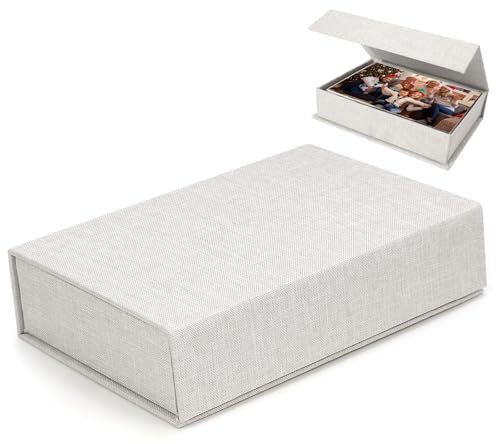 KXVXXV Caja de almacenamiento para fotos, 10 x 15 cm, de lino, para guardar fotos, para semillas, tarjetas, manualidades, pegatinas