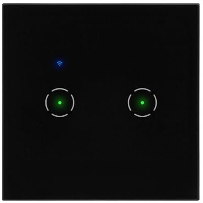 Miratic Interruptor Inteligente Tuya Smart Home - Interruptor Pared Doble Empotrado con Control Remoto por App Compatible con Alexa y Google Home (Negro)