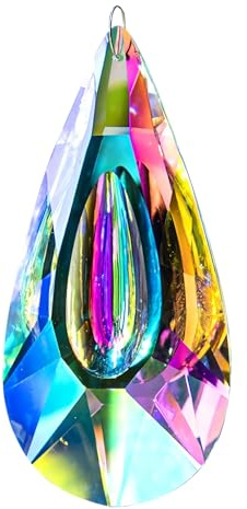 Qaixwuyi Hängender Kristallprisma Sonnenfänger Tropfen Kristallglas Anhänger Ornament Regenbogen-Macher 12cm Kristall-Prismen Bunt für Fenster Garten Geburtstagsgeschenk Hochzeit Dekor