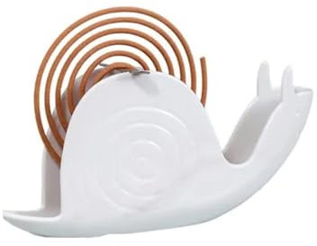 Schnecken-Halter Mückenform Regal Retro Unikat Spule Vertikal Ständer Stützfuß Niedliche Ornament für Zuhause Schlafzimmer Deco(weiß)