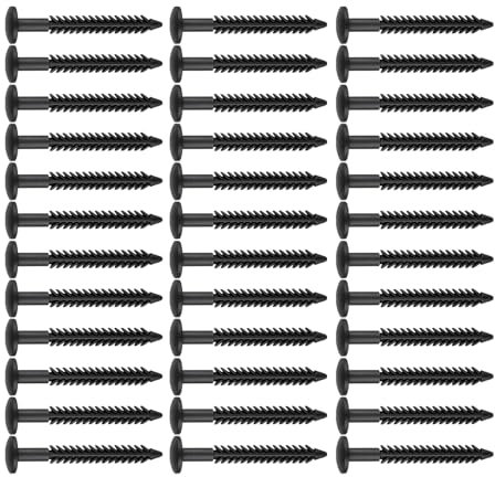 Vis Pour Volets Avec Capsules | Pointes Pour Volets Noir 7,6 cm | Fixations Pour Persiennes Extérieures Pour Maison Placard Utilisateurs Professionnels Et Domestiques