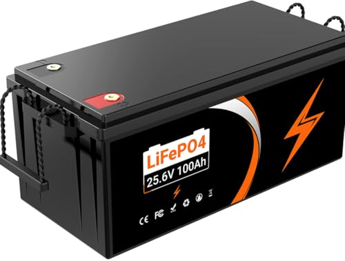 24V 100Ah LiFePO4 Lithium Batterie 100A BMS | LifePo4 batterie bis zu 15000 Zyklen, Max.2560Wh Energien perfekt für RV, Solar, Trolling Motor