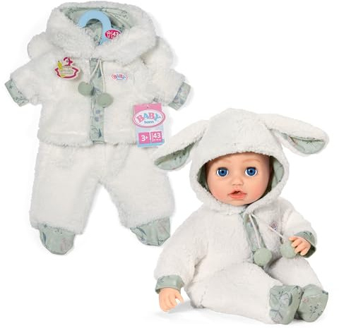 BABY born Schaf-Outfit für 43 cm Puppen mit Jacke und Kapuze | Jacke, Hose, Kapuze mit Ohren, passend für 43 cm Puppen